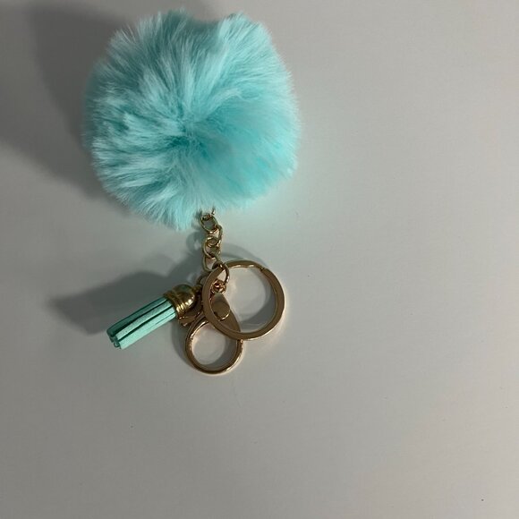Set of Colorful Poms Keychains Fluffy Ball Faux Fur - Picture 11 of 15